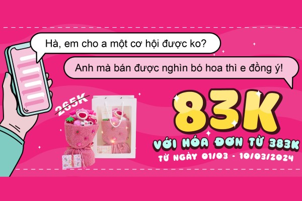 Bó hoa gấu 83k