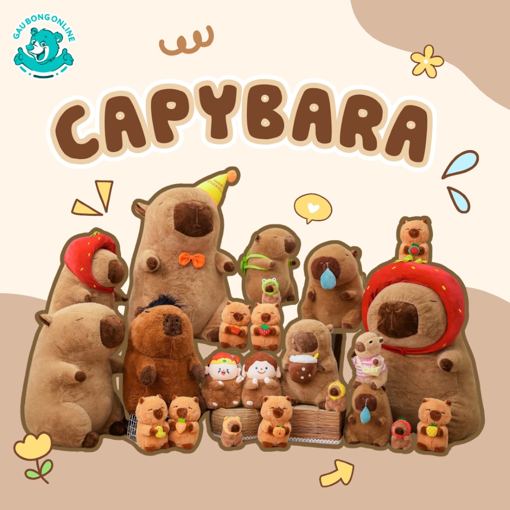 Bộ Sưu Tập Capybara đáng yêu tại Gấu Bông Online và Bemori