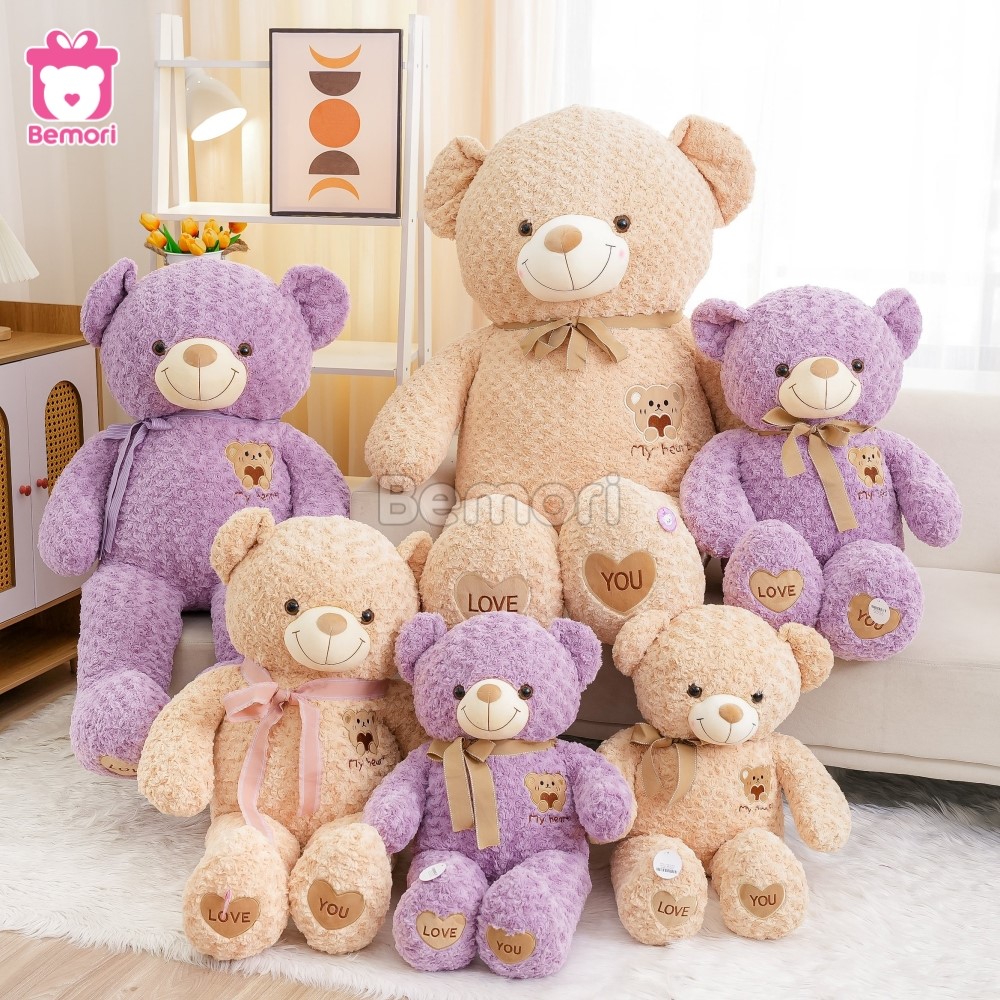 Gấu Bông Teddy Mặt Gấu Ôm Tim sang xịn mịn tại Bemori
