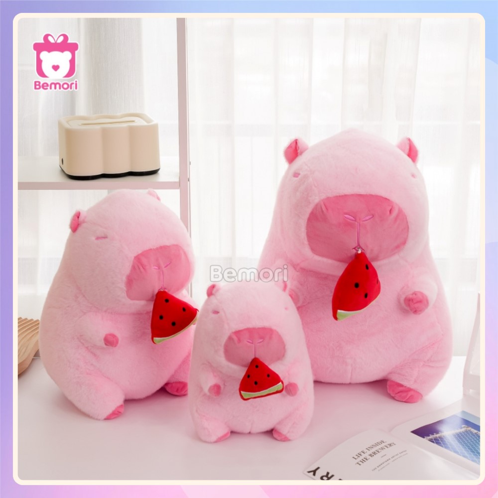 Gấu Bông Capybara Hồng Rút Dưa Hấu