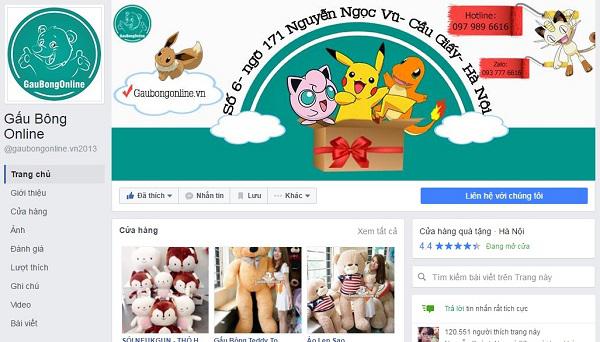 face của Gấu bông online ở Hà Nội