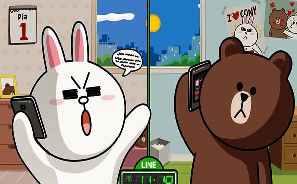 Cặp gấu Line là nhân vật được nhiều bạn trẻ yêu thích