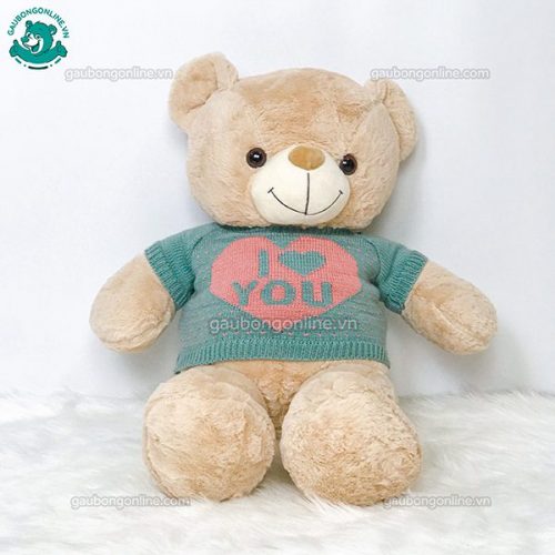 Gấu Bông Teddy Lông Xoắn Áo Love