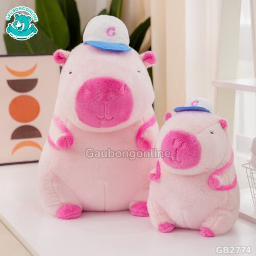 Capybara Hồng Đội Mũ Đeo Túi đa dạng kích thước