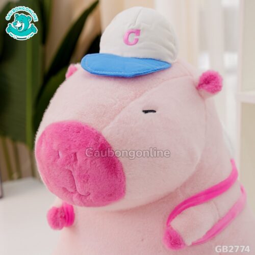Capybara Hồng Đội Mũ Đeo Túi thiết kế tỉ mỉ