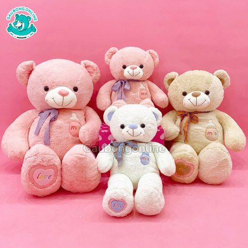 Gấu Bông Teddy Thêu Bình Sữa