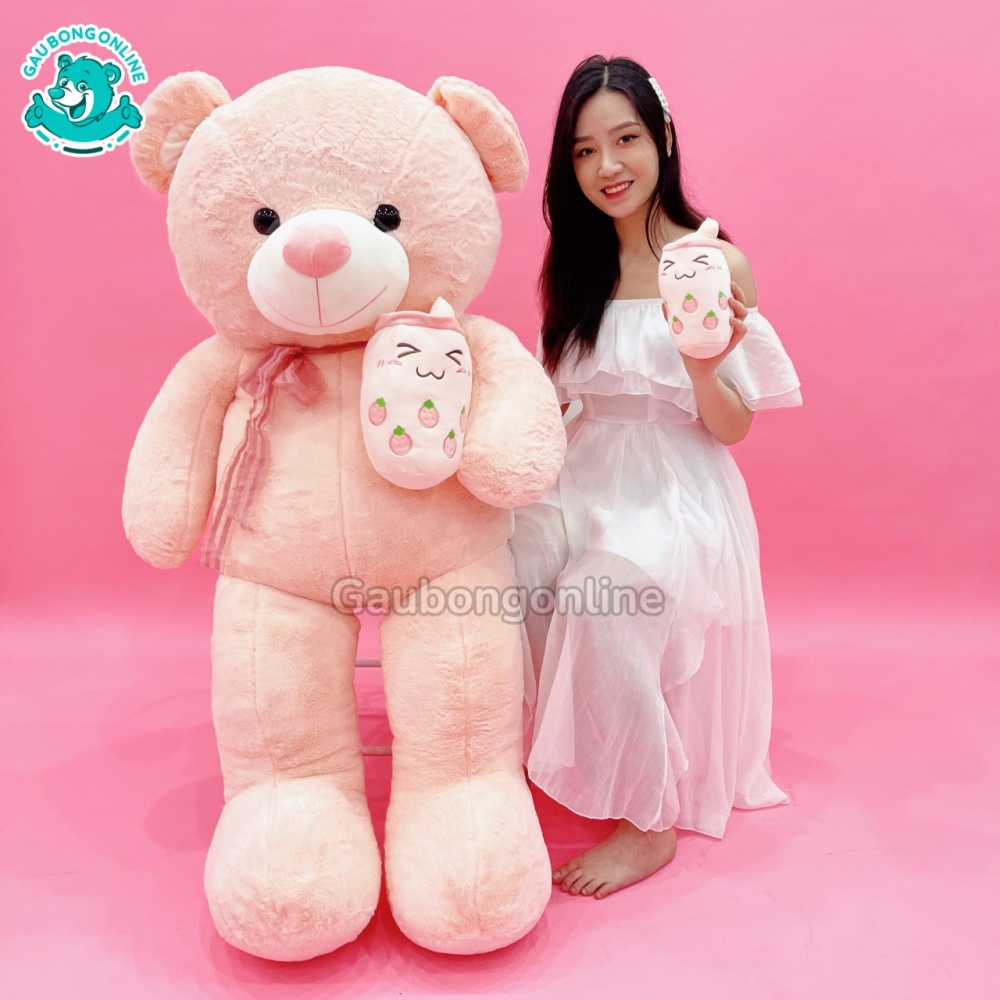 Gấu Bông Teddy Ôm Trà Sữa