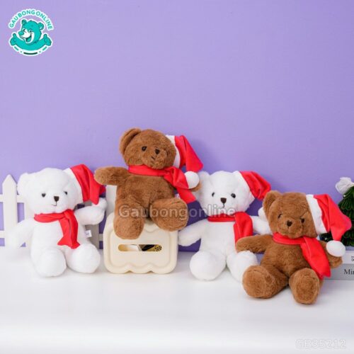 Gấu Bông Teddy Lông Trơn Quàng Khăn