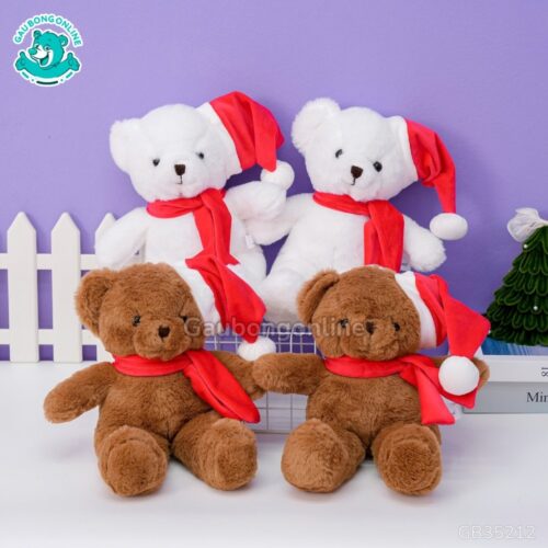 Gấu Bông Teddy Lông Trơn Quàng Khăn