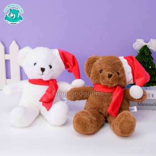 Gấu Bông Teddy Lông Trơn Quàng Khăn