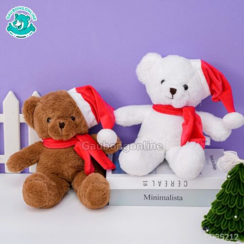 Gấu Bông Teddy Lông Trơn Quàng Khăn