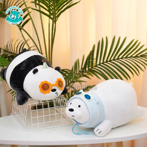 Bộ 3 Gấu We Bare Bear Cosplay Nằm