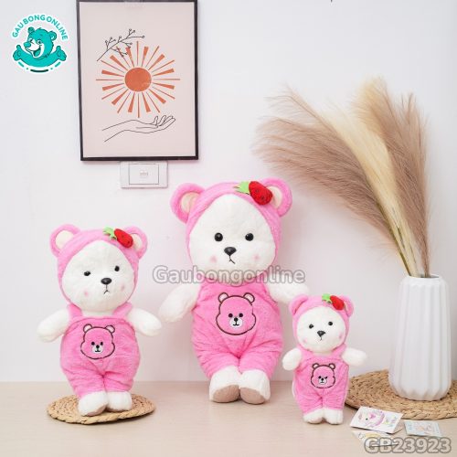 Gấu Bông Lena Mặc Yếm Mặt Gấu