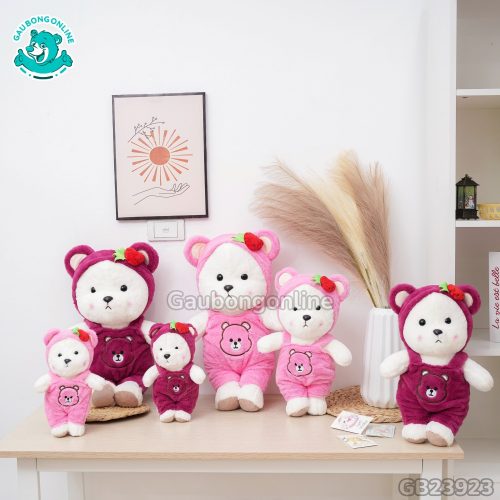 Gấu Bông Lena Mặc Yếm Mặt Gấu