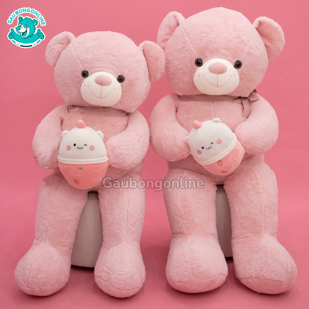 Gấu Bông Teddy Ôm Trà Sữa