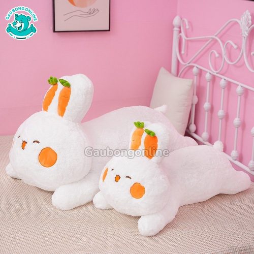 Thỏ Bông Trắng Nằm Tai Cà Rốt