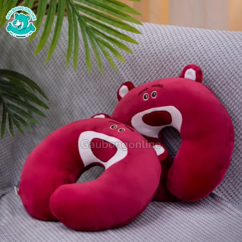 Gối Cổ Gấu Lotso Hồng Dâu