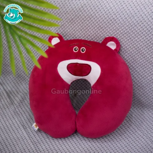 Gối Cổ Gấu Lotso Hồng Dâu