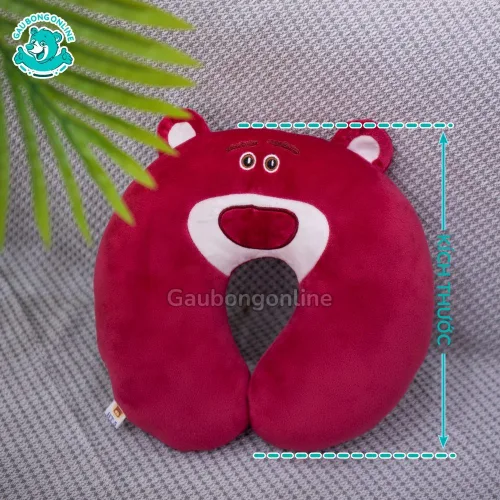 Gối Cổ Gấu Lotso Hồng Dâu