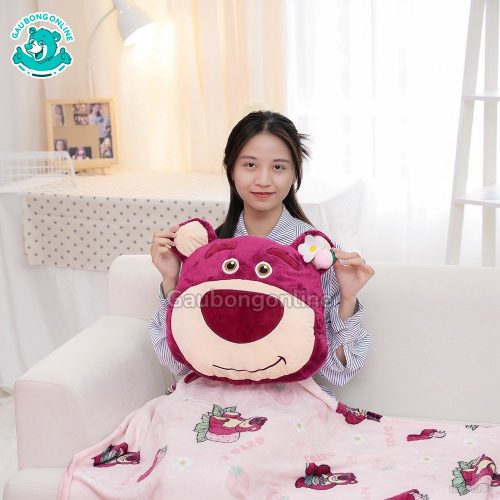 Gối Chăn Mặt Gấu Lotso