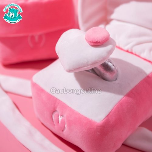 Hộp Nhẫn Bông Hồng Nơ Trắng