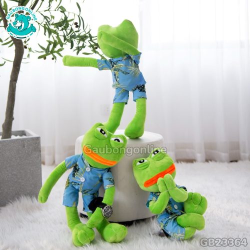 Gấu Bông Ếch Xanh Pepe Áo Hawaii 