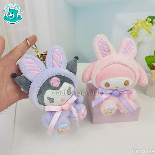 Móc Khóa Bộ 4 Đeo Nơ Tai Cầu Vồng