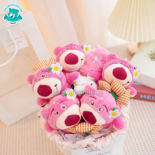 Set Bó Hoa Vải - Lotso Dây Nơ Tim