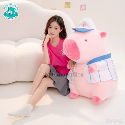 Gấu Bông Capybara Hồng Mặc Áo Bigsize