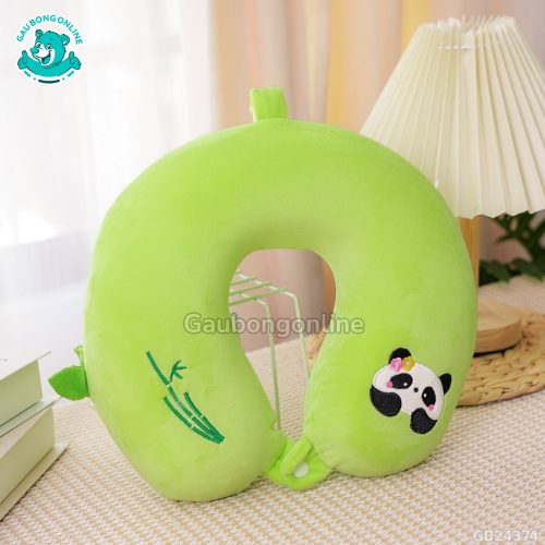 Gối Cổ Cao Su Thêu Gấu Trúc