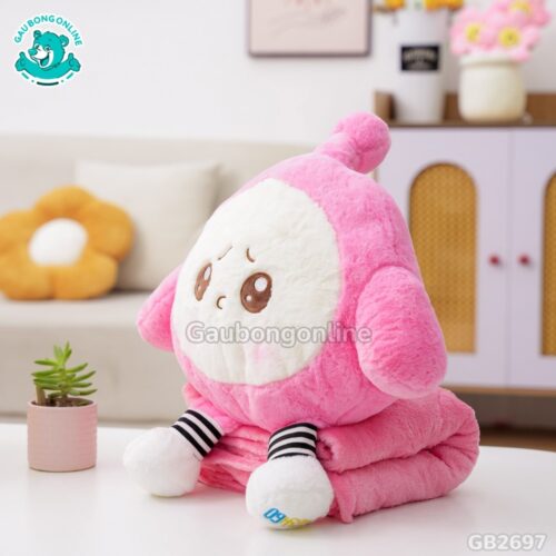 Gối Chăn Mền Bộ 3 Hoạt Hình Eggy phù hợp cho chuyến du lịch
