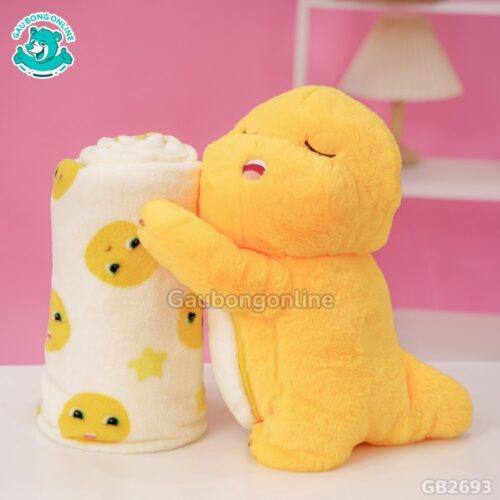Gối Chăn Mền Khủng Long Vàng phù hợp cho chuyến du lịch