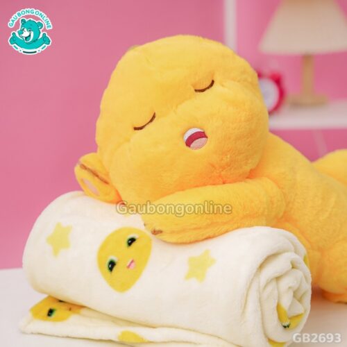 Gối Chăn Mền Khủng Long Vàng mềm mịn, dễ thương