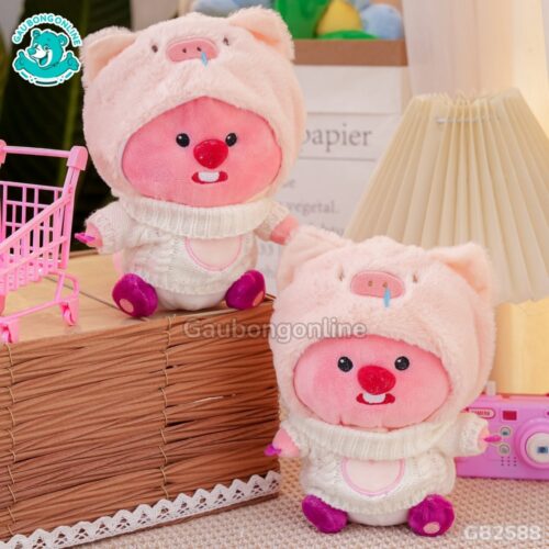 Loopy Cosplay Heo Hồng Áo Tim có thể tháo rời áo mũ