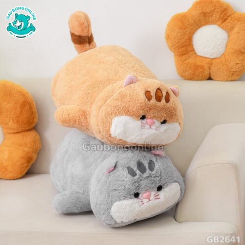 Gối Ôm Mèo Nằm Mũi Hồng đáng yêu