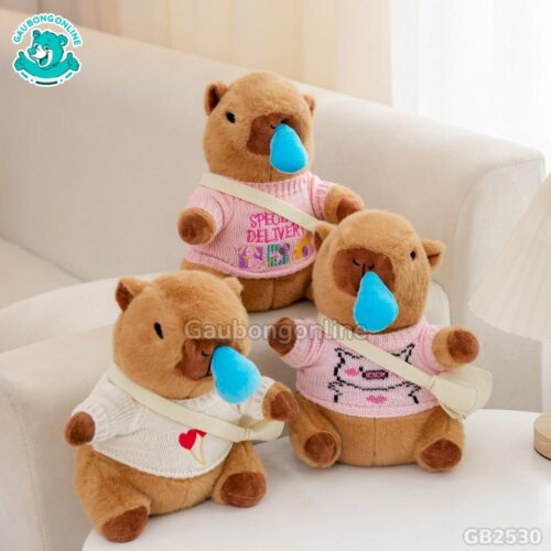 Chuột Capybara Áo Len Đeo Túi phiên bản nước mũi rút ngộ nghĩnh