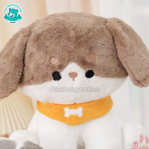 Chó Puppy Quàng Khăn Tai Nâu dễ thương