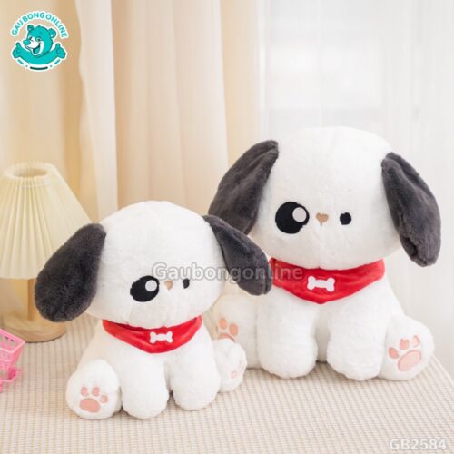 Chó Puppy Quàng Khăn Tai Đen đáng yêu