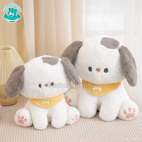 Chó Puppy Quàng Khăn Tai Xám xinh xắn