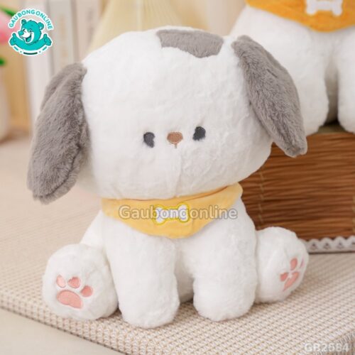 Chó Puppy Quàng Khăn Tai Xám xinh xắn