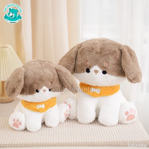 Chó Puppy Quàng Khăn Tai Nâu dễ thương