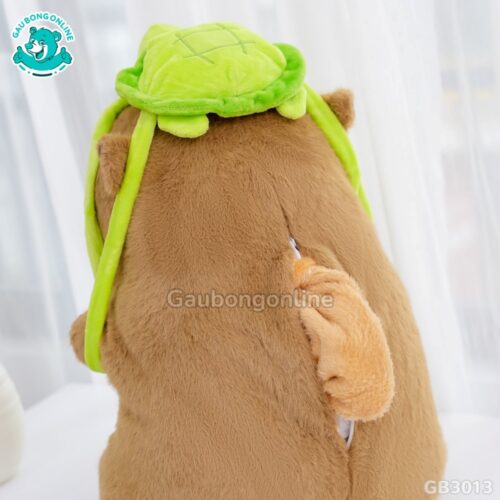 Gối Chăn Mền Chuột Capybara Đeo Túi Rùa