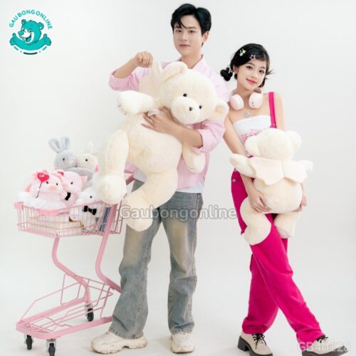 Gấu Bông Teddy Thiên Thần Trắng Đeo Nơ