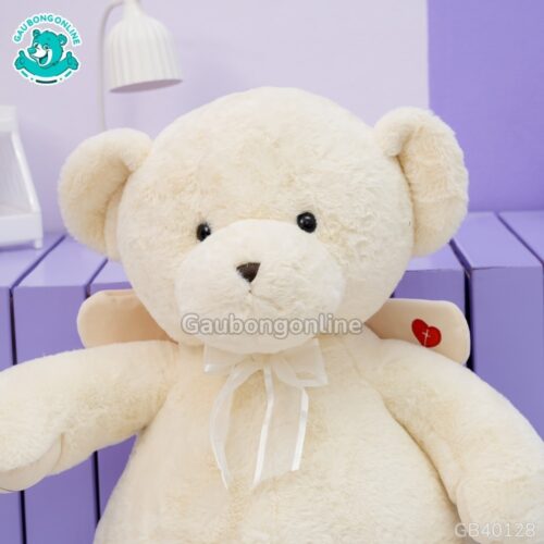 Gấu Bông Teddy Thiên Thần Trắng Đeo Nơ