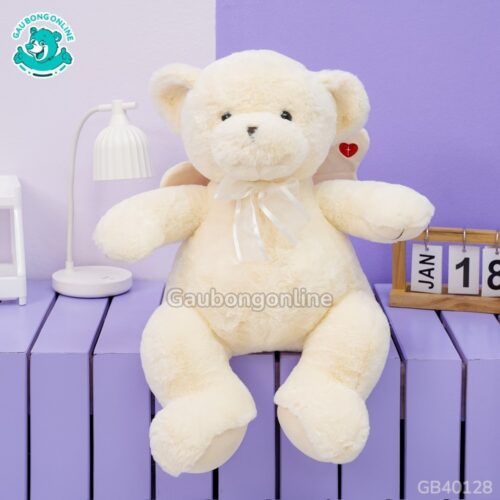 Gấu Bông Teddy Thiên Thần Trắng Đeo Nơ