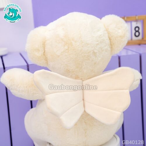 Gấu Bông Teddy Thiên Thần Trắng Đeo Nơ