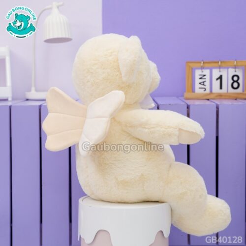 Gấu Bông Teddy Thiên Thần Trắng Đeo Nơ