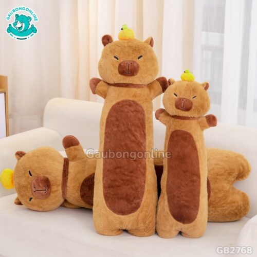 Gối Ôm Chuột Capybara Đội Cam cực kỳ tiện lợi
