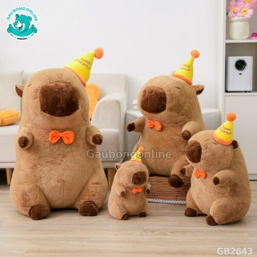 Chuột Capybara Đội Mũ Happy thích hợp làm quà tặng sinh nhật