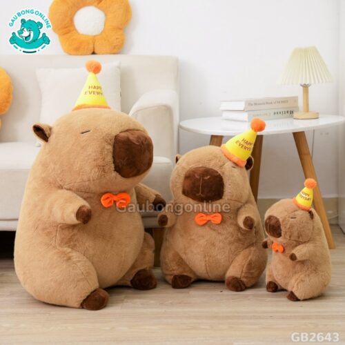 Chuột Capybara Đội Mũ Happy màu sắc tươi tắn
